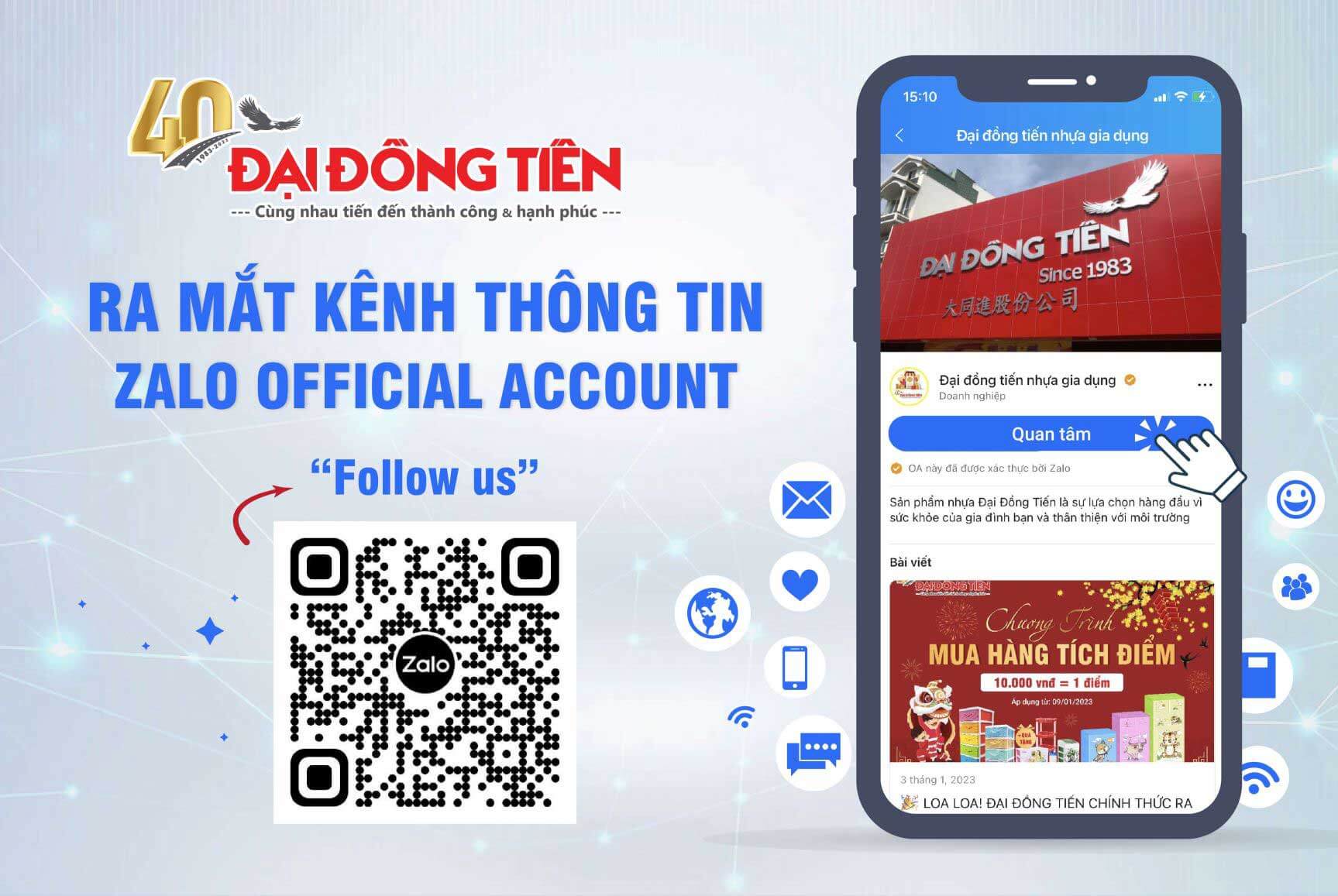 Đại Đồng Tiến Ra Mắt Kênh Thông Tin Zalo Official Account 