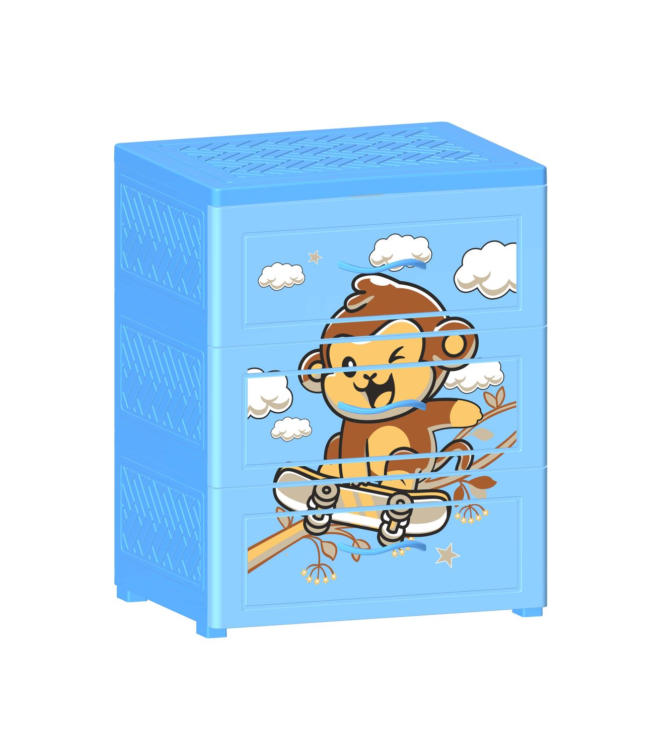 Tủ Nhựa 3 Tầng Nova Khỉ Trượt Ván T1727-3