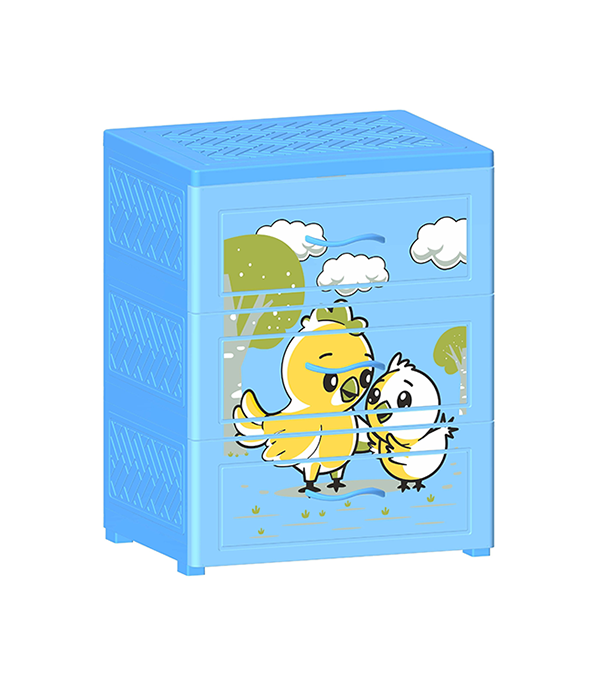 Tủ Nhựa Đại Đồng Tiến Nova 3 Ngăn Gia Đình Gà T1727-3