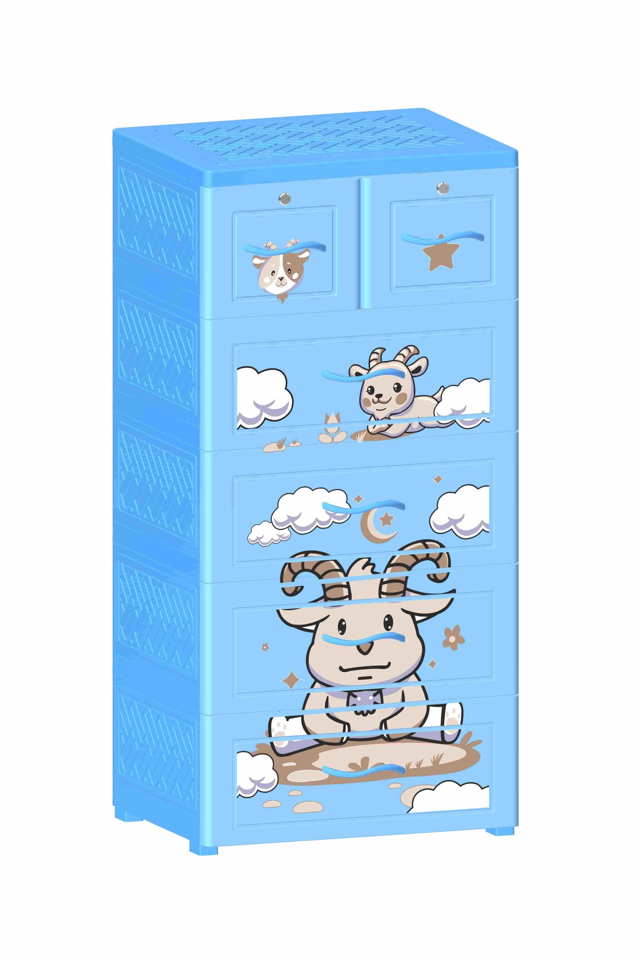 Tủ Quần Áo Nhựa 5 Tầng Dê Ăn Cỏ T1727