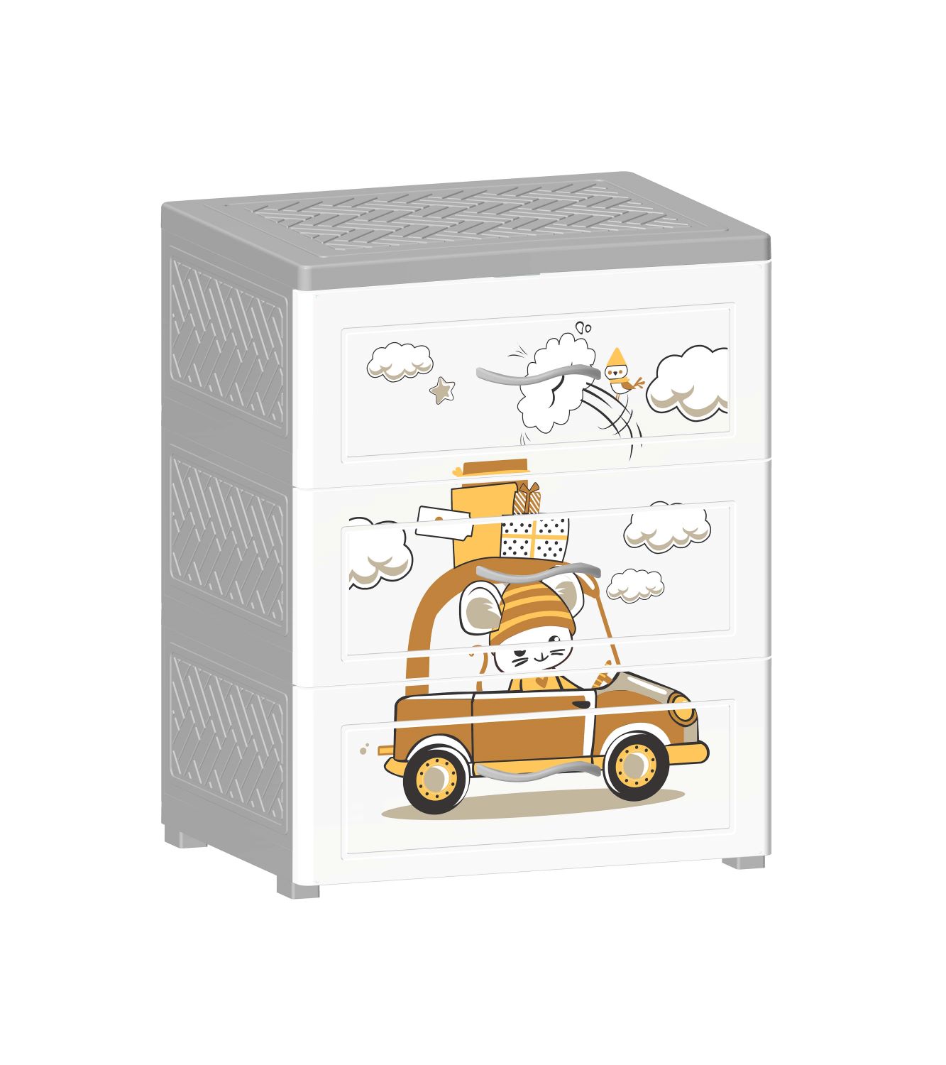 Tủ Nhựa 3 Ngăn Nova Chuột Lái Xe T1727-3