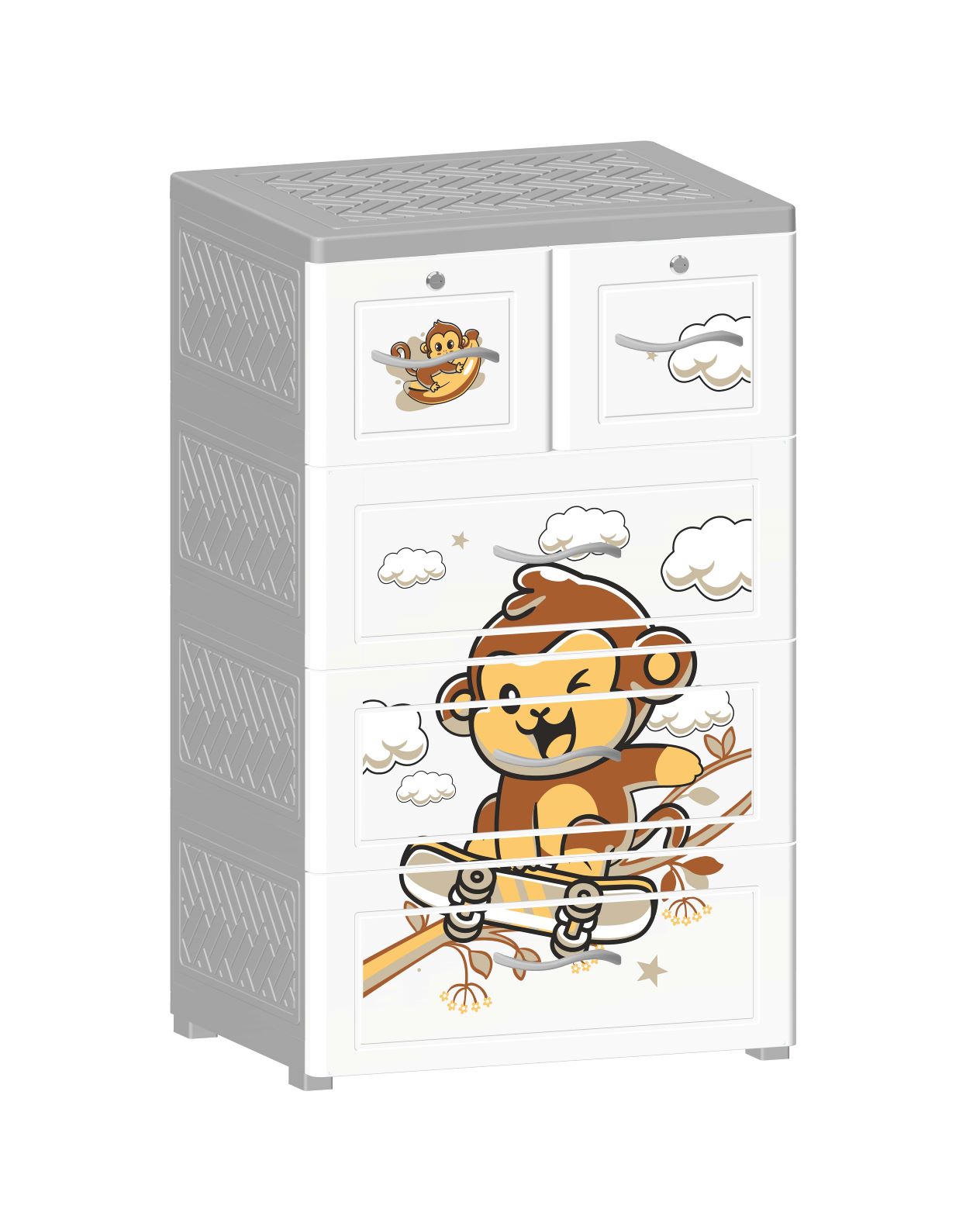 Tủ Nhựa 4 Ngăn Đại Đồng Tiến Nova Khỉ Trượt Ván T1727-4