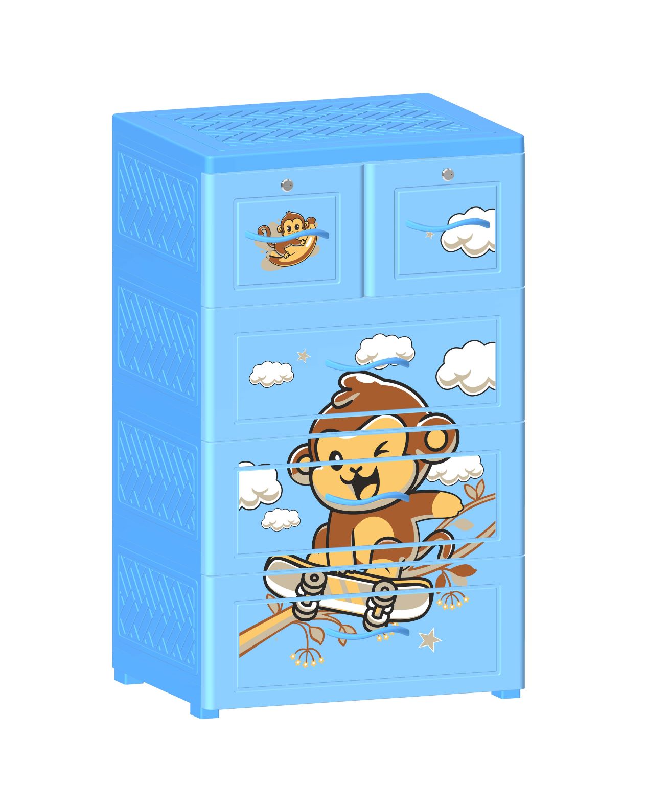 Tủ Nhựa 4 Ngăn Đại Đồng Tiến Nova Khỉ Trượt Ván T1727-4