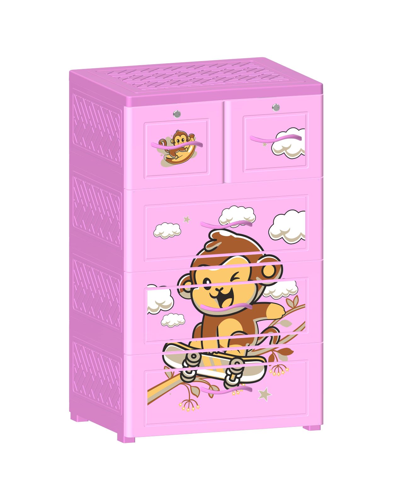 Tủ Nhựa 4 Ngăn Đại Đồng Tiến Nova Khỉ Trượt Ván T1727-4