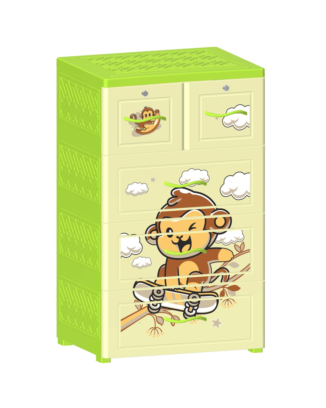 Tủ Nhựa 4 Ngăn Đại Đồng Tiến Nova Khỉ Trượt Ván T1727-4