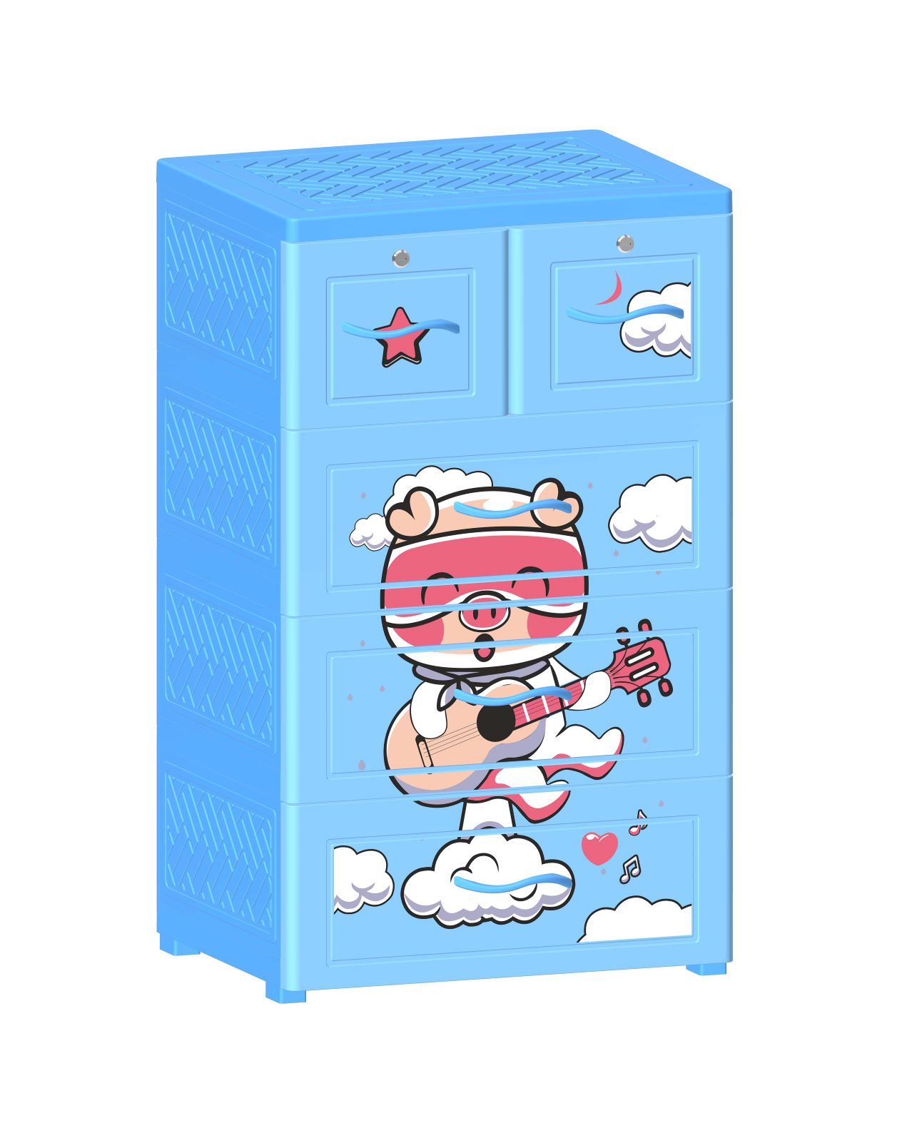 Tủ Nhựa 4 Ngăn Nova Heo Yêu Âm Nhạc T1727-4