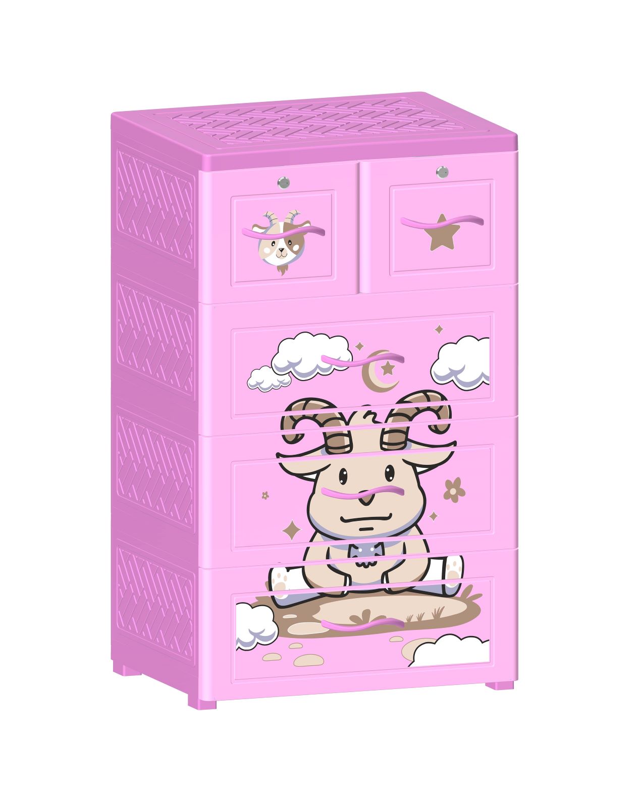 Tủ Nhựa 4 Tầng 5 Ngăn Nova Dê Ăn Cỏ T1727-4