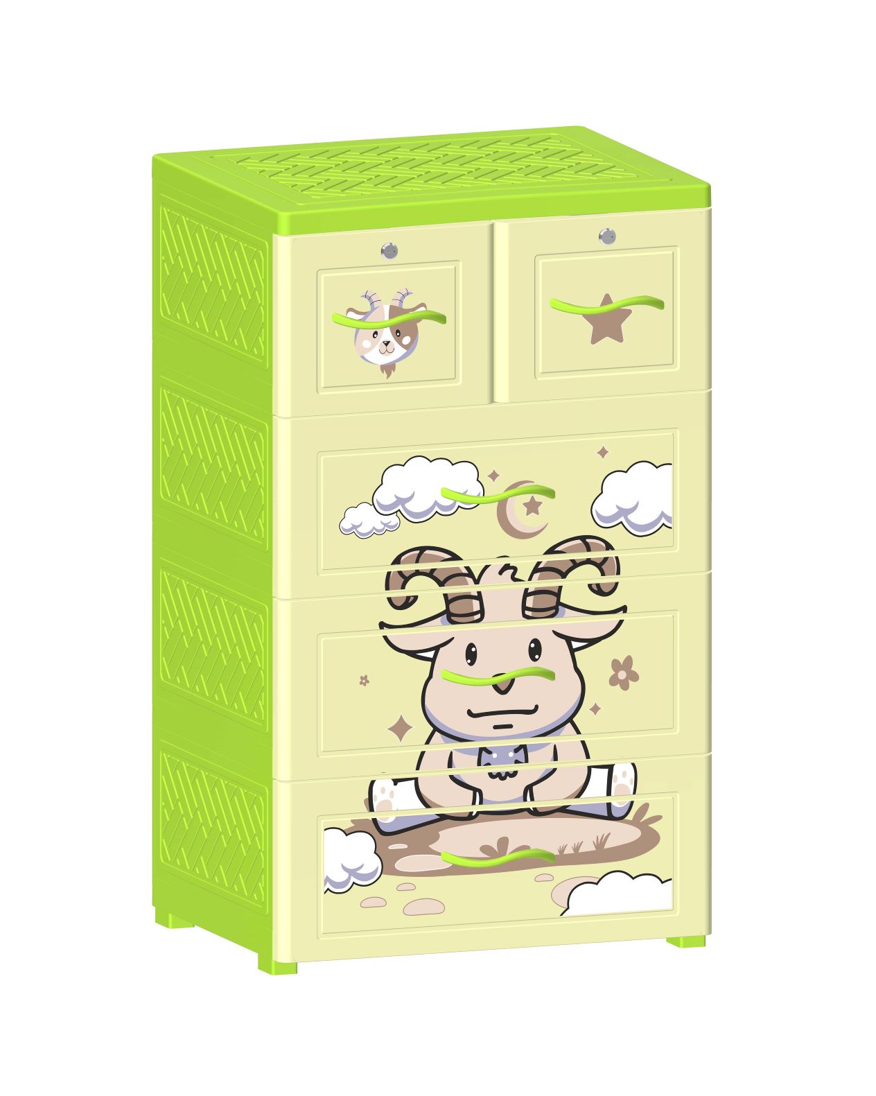 Tủ Nhựa 4 Tầng 5 Ngăn Nova Dê Ăn Cỏ T1727-4