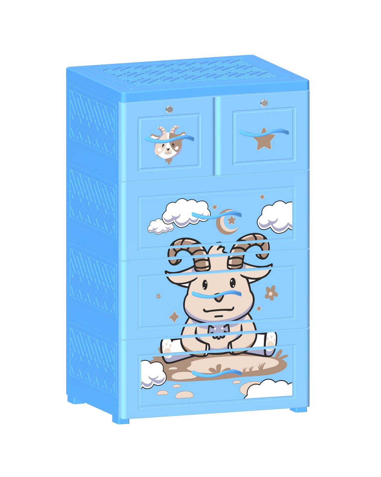 Tủ Nhựa 4 Tầng 5 Ngăn Nova Dê Ăn Cỏ T1727-4