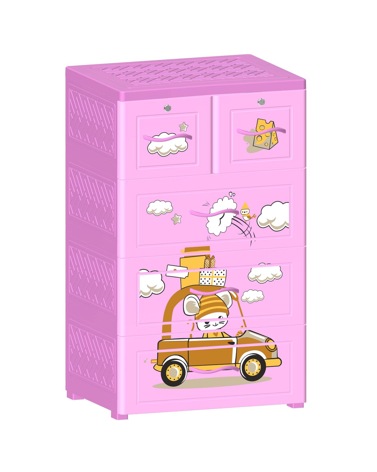 Tủ Nhựa Nova 4 Ngăn Chuột Lái Xe T1727-4