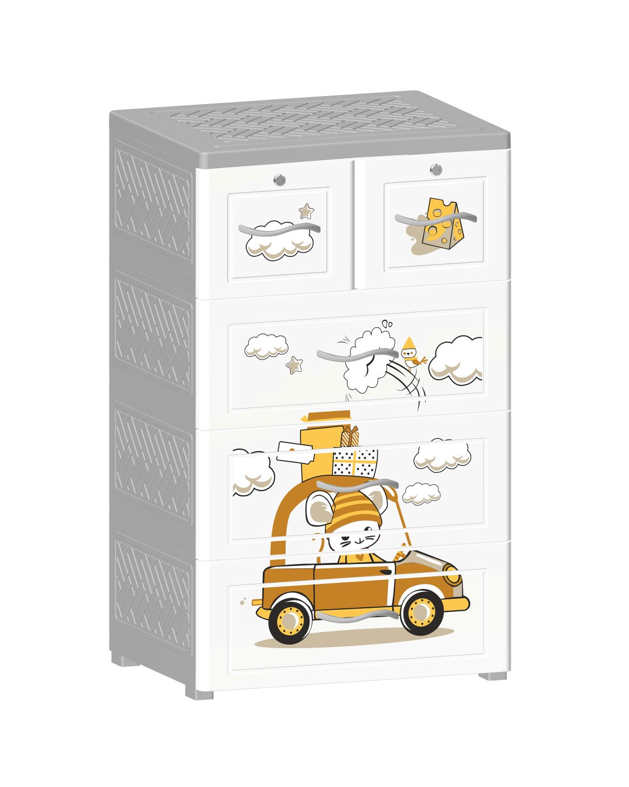 Tủ Nhựa Nova 4 Ngăn Chuột Lái Xe T1727-4