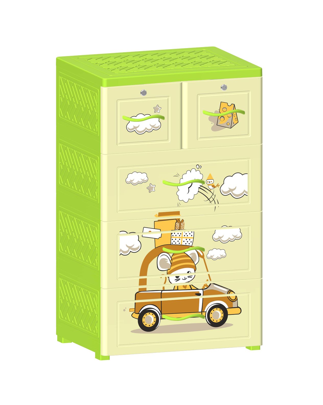 Tủ Nhựa Nova 4 Ngăn Chuột Lái Xe T1727-4